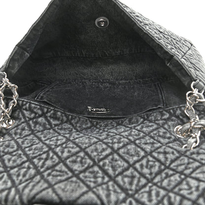 Chanel Denim Quilted Denimpression Flap Grey Black 5 of 9