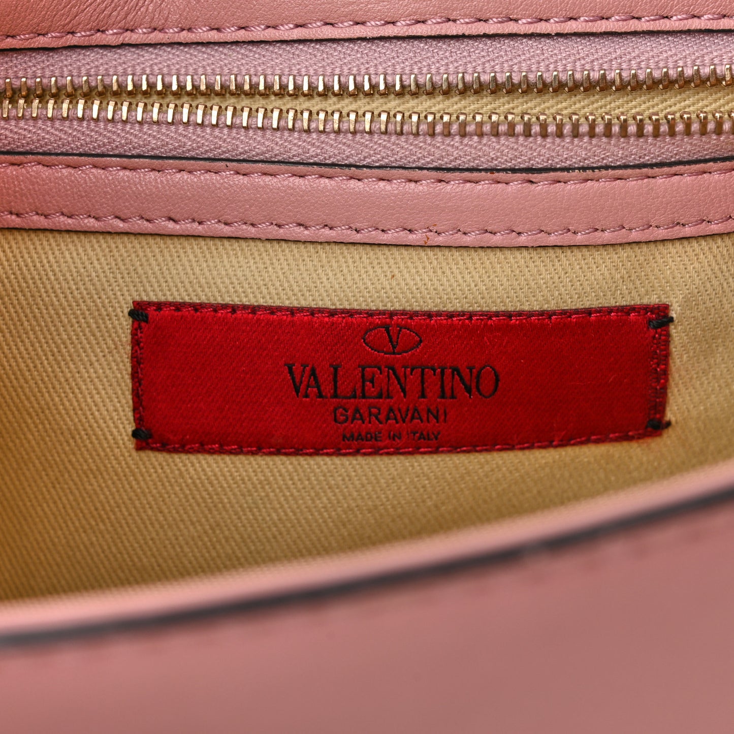 Vitello Enamel Small Glam Lock Rockstud Flap Water Rose
