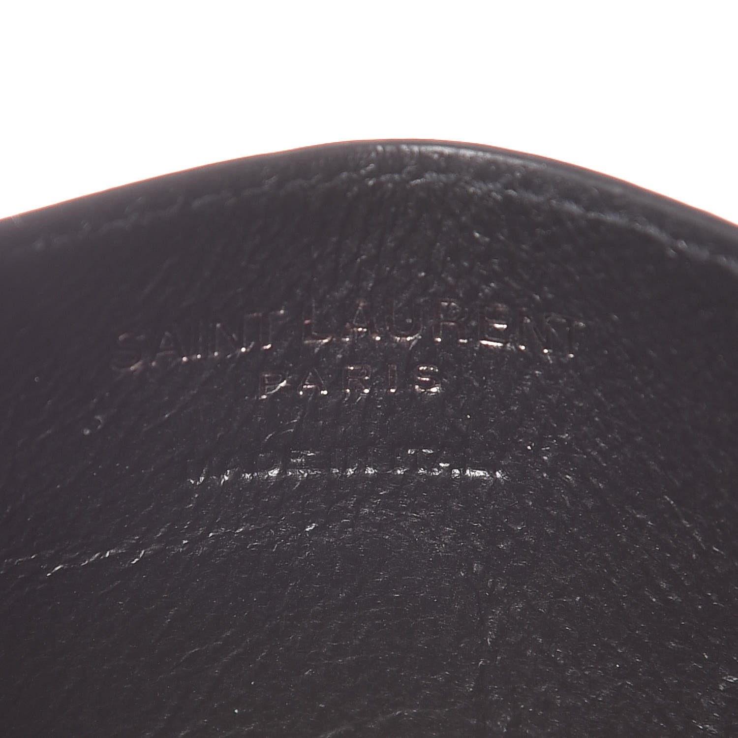 Saint Laurent Calfskin Crocodile Embossed Monogram Credit Card Case Black 6 of 12