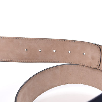 Gucci Calfskin Web Interlocking G Belt 85 34 Light Blue 3 of 5