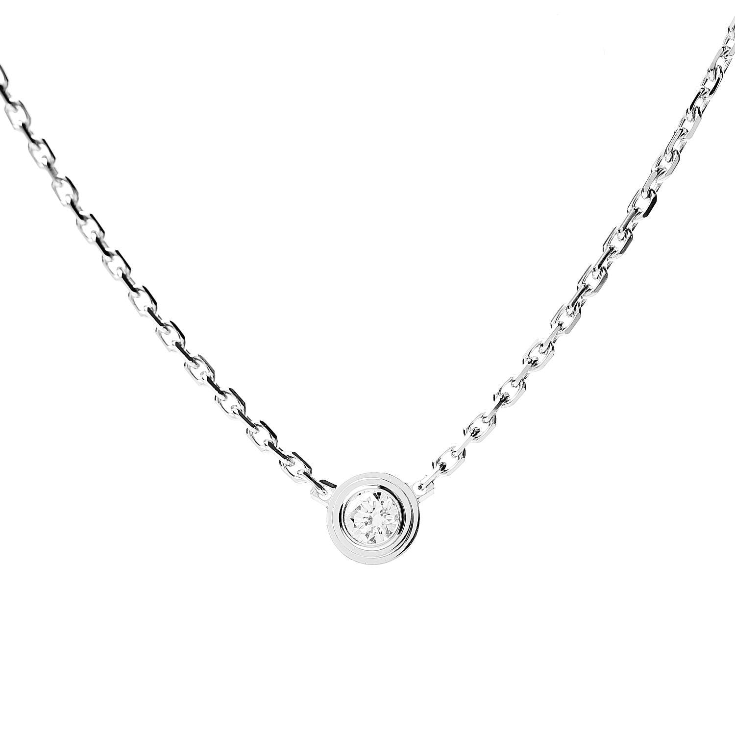 Cartier 18K White Gold Diamond XS D'Amour Pendant Necklace 4 of 6