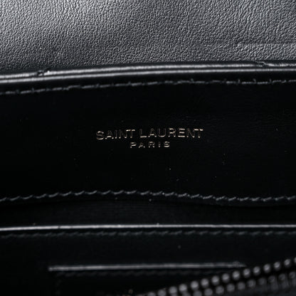 Saint Laurent Calfskin Y Quilted Monogram Small Loulou Chain Satchel Black 7 of 9