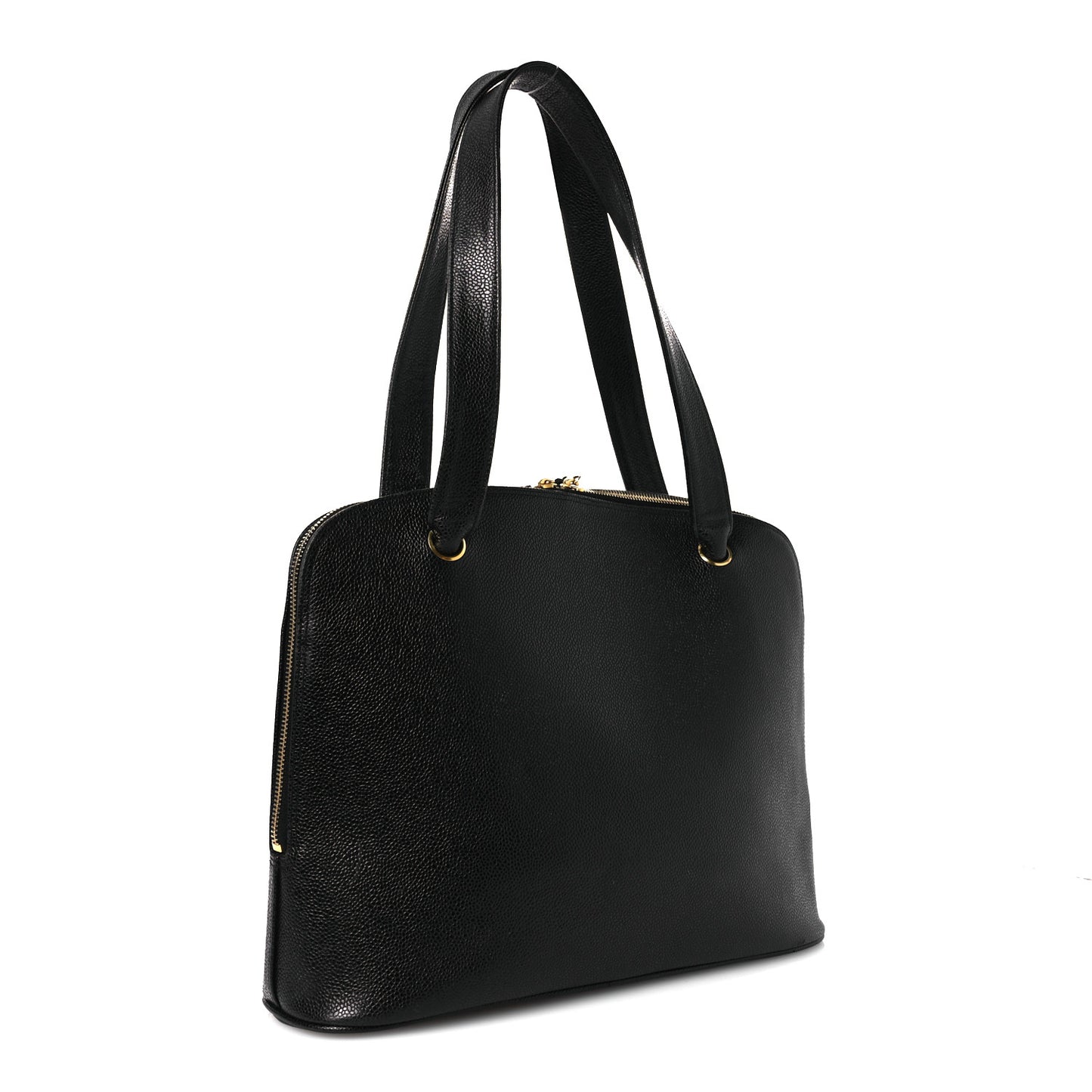 Caviar Large CC Shoulder Bag Black