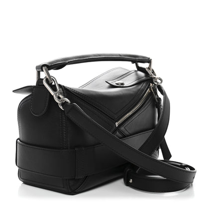 Loewe Shiny Calfskin Small Puzzle Biker Bag Black 3 of 10
