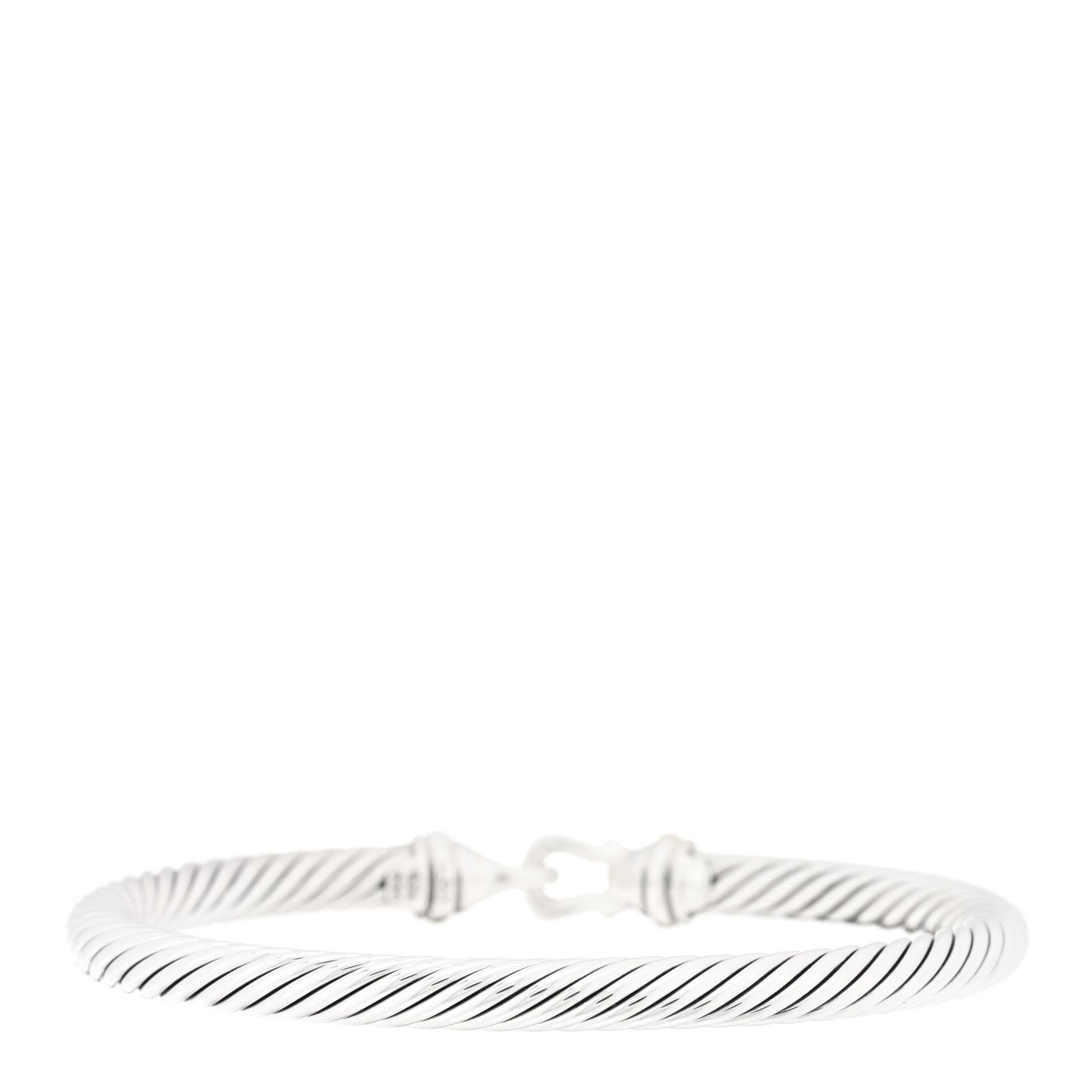 Sterling Silver 18K Yellow Gold 5mm Cable Classic Buckle Bracelet