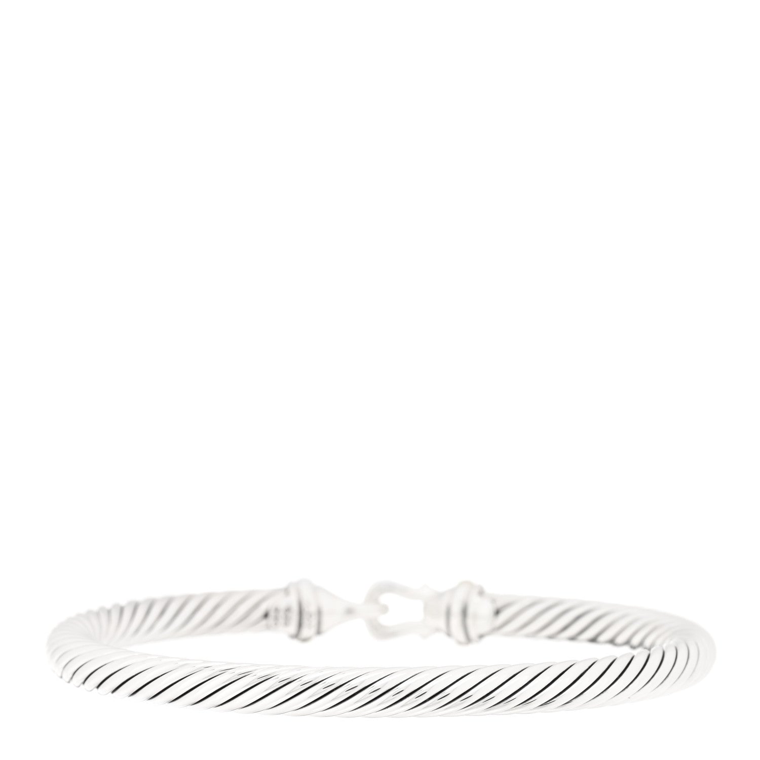 David Yurman Sterling Silver 18K Yellow Gold 5mm Cable Classic Buckle Bracelet 2 of 3