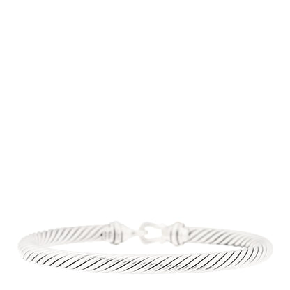 David Yurman Sterling Silver 18K Yellow Gold 5mm Cable Classic Buckle Bracelet 2 of 3