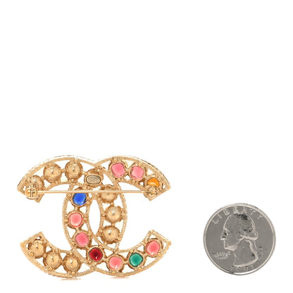 Chanel Pearl Gripiox CC Brooch Multicolor Light Gold 2 of 4