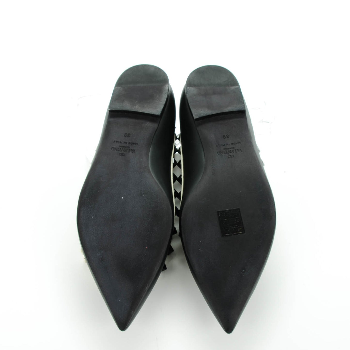 Nappa Rockstud Cage Ballerina Flats 39 Black Ivory