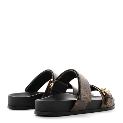 Louis Vuitton Monogram Bom Dia Mule Sandals 37 Black 4 of 10