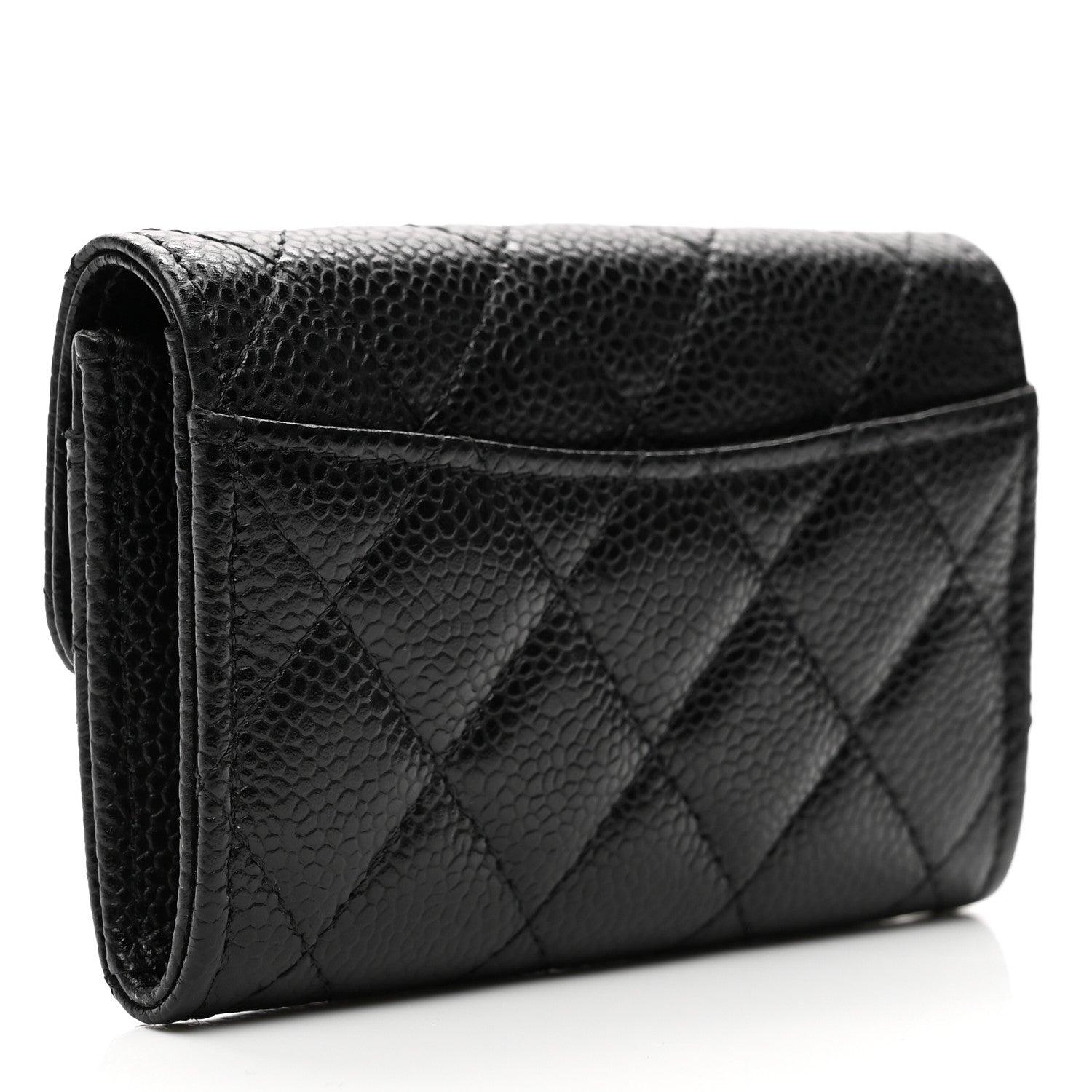 Chanel Caviar Quilted Flap Card Holder Wallet Black 3 of 9
