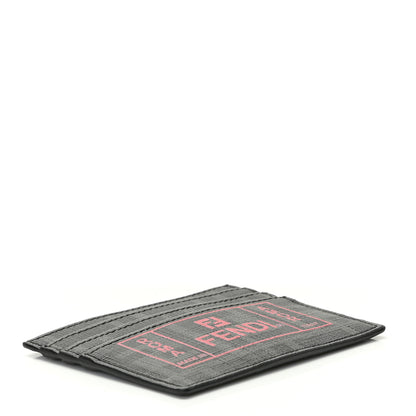 Fendi Glazed Fabric FF 1974 Roma Amor Card Holder Black Rosso 4 of 7
