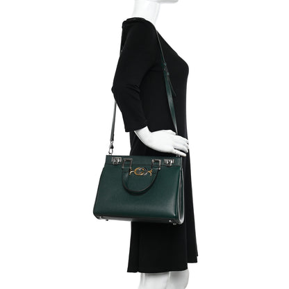 Gucci Grainy Calfskin Small Zumi Top Handle Bag Vintage Green 2 of 10