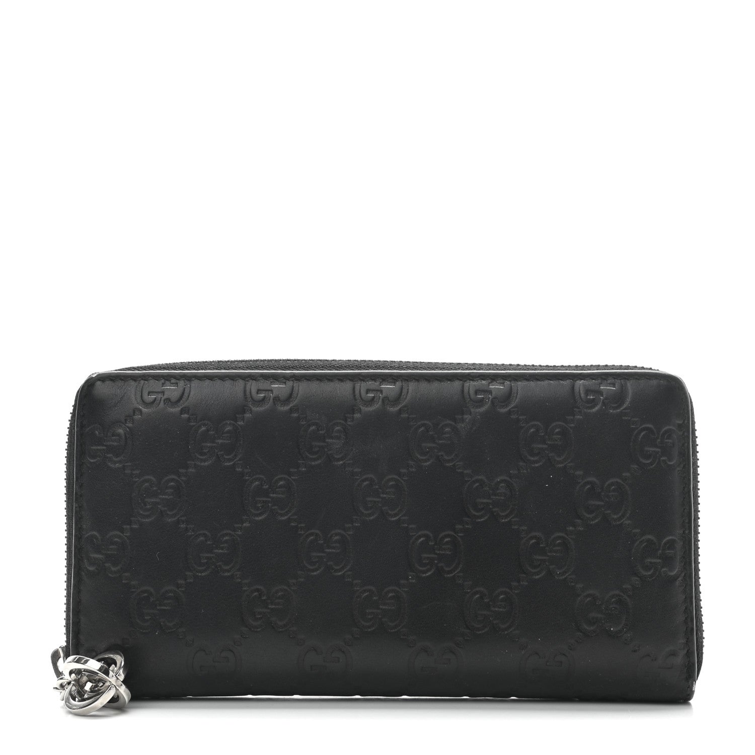 Gucci Guccissima Twins Zip Around Wallet Black 1 of 8