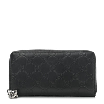 Gucci Guccissima Twins Zip Around Wallet Black 1 of 8