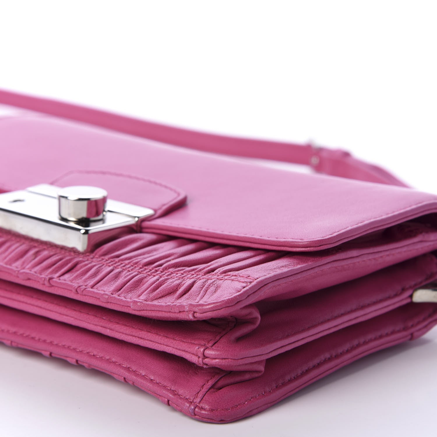 Prada Nappa Gaufre Small Sound Flap Shoulder Bag Begonia 7 of 11