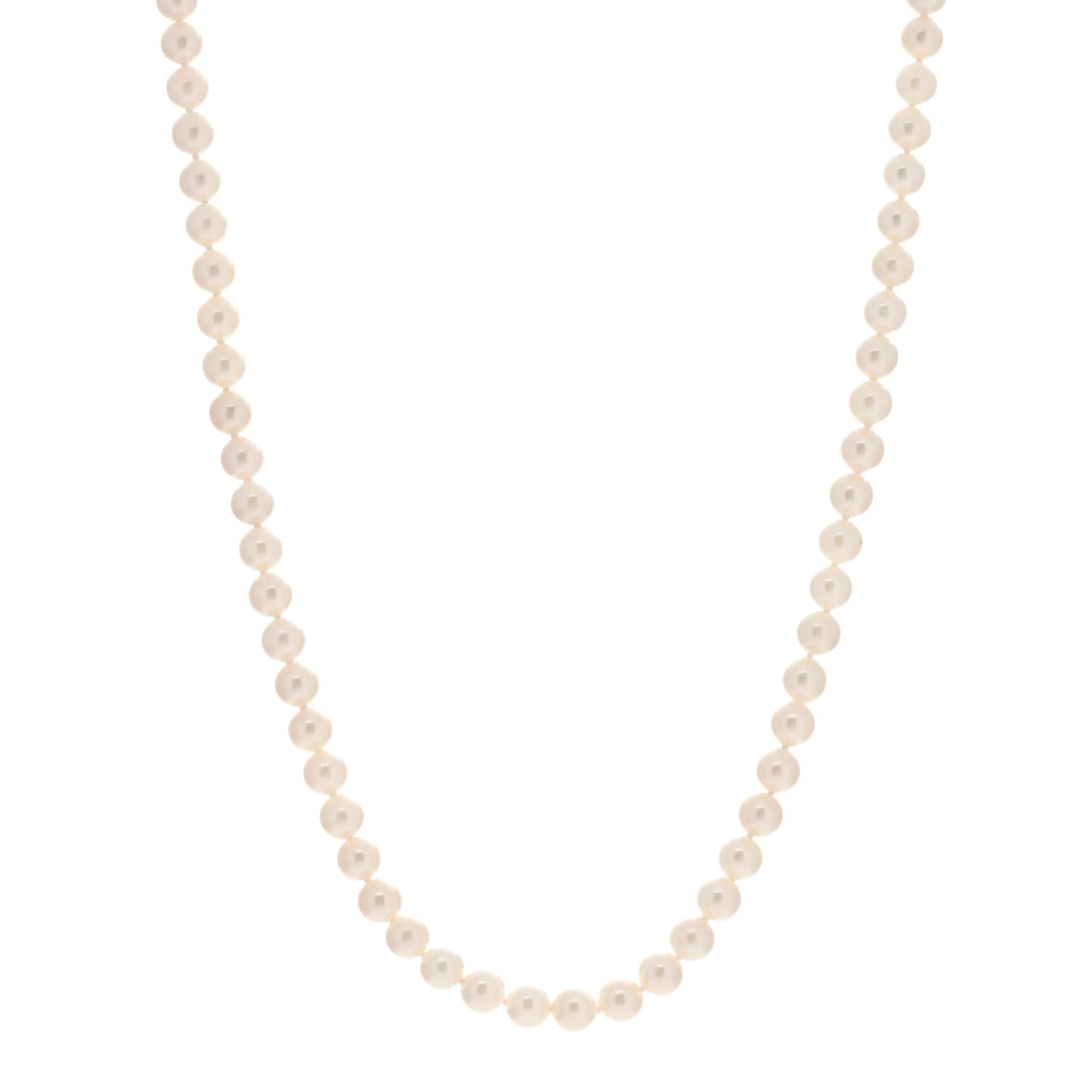 18K Yellow Gold Akoya Pearl 5.5-6mm Strand Necklace 18"