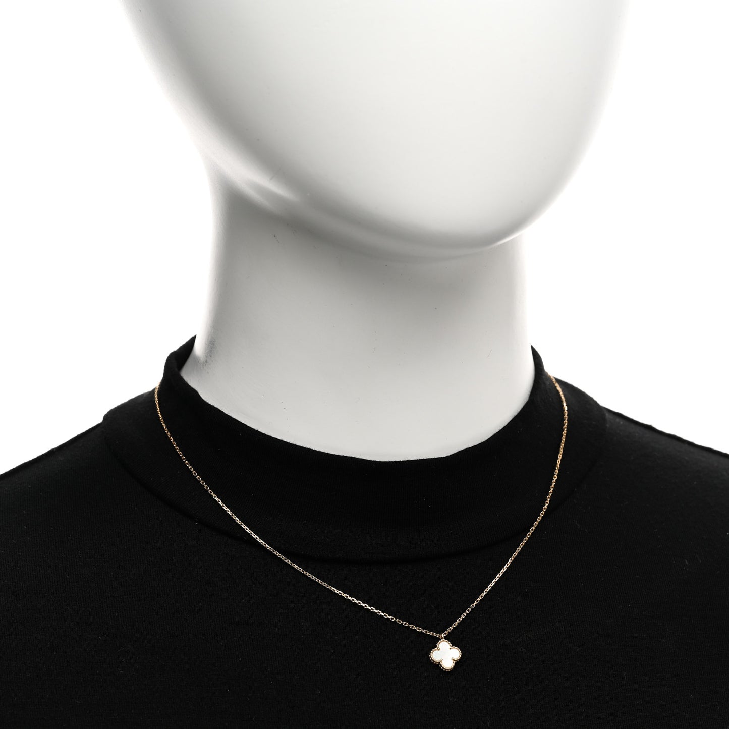 18K Yellow Gold Mother of Pearl Sweet Alhambra Pendant Necklace
