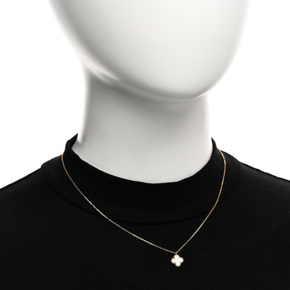 Van Cleef & Arpels 18K Yellow Gold Mother of Pearl Sweet Alhambra Pendant Necklace 2 of 5