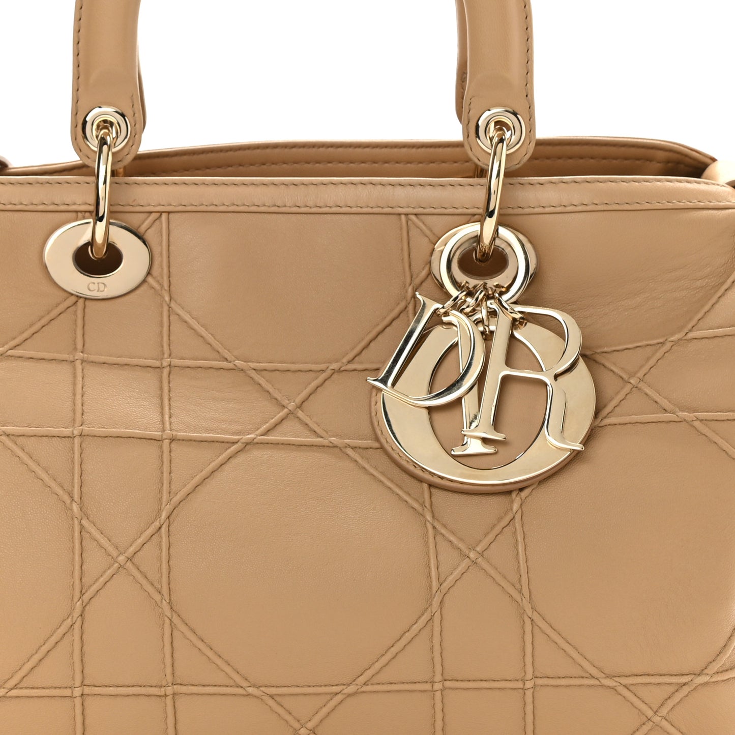 Lambskin Cannage Granville Polochon Beige