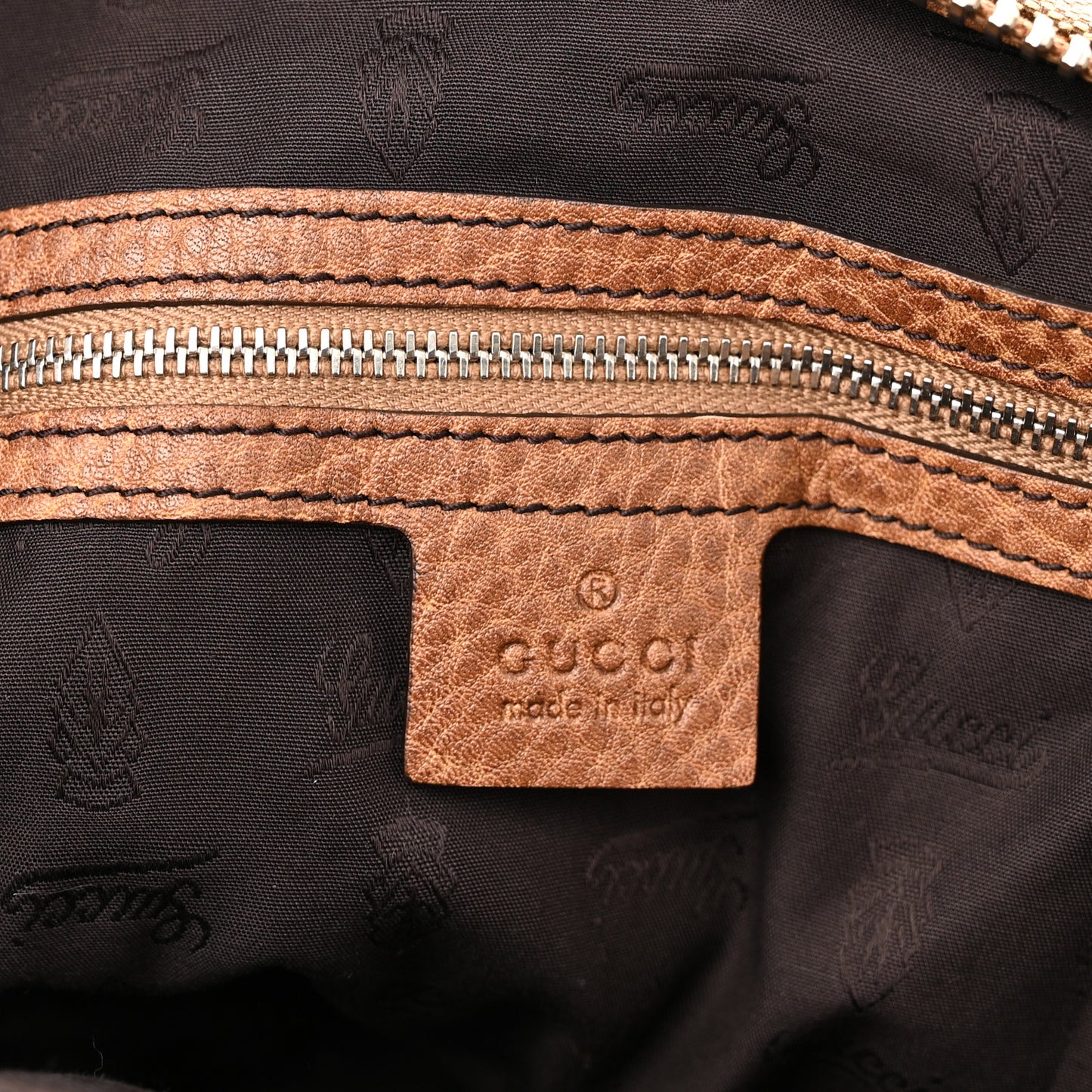 Monogram Large Bamboo Bar Tassel Shoulder Bag Brown