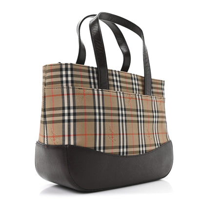 Burberry Haymarket Check Small Tote Dark Brown 3 of 9