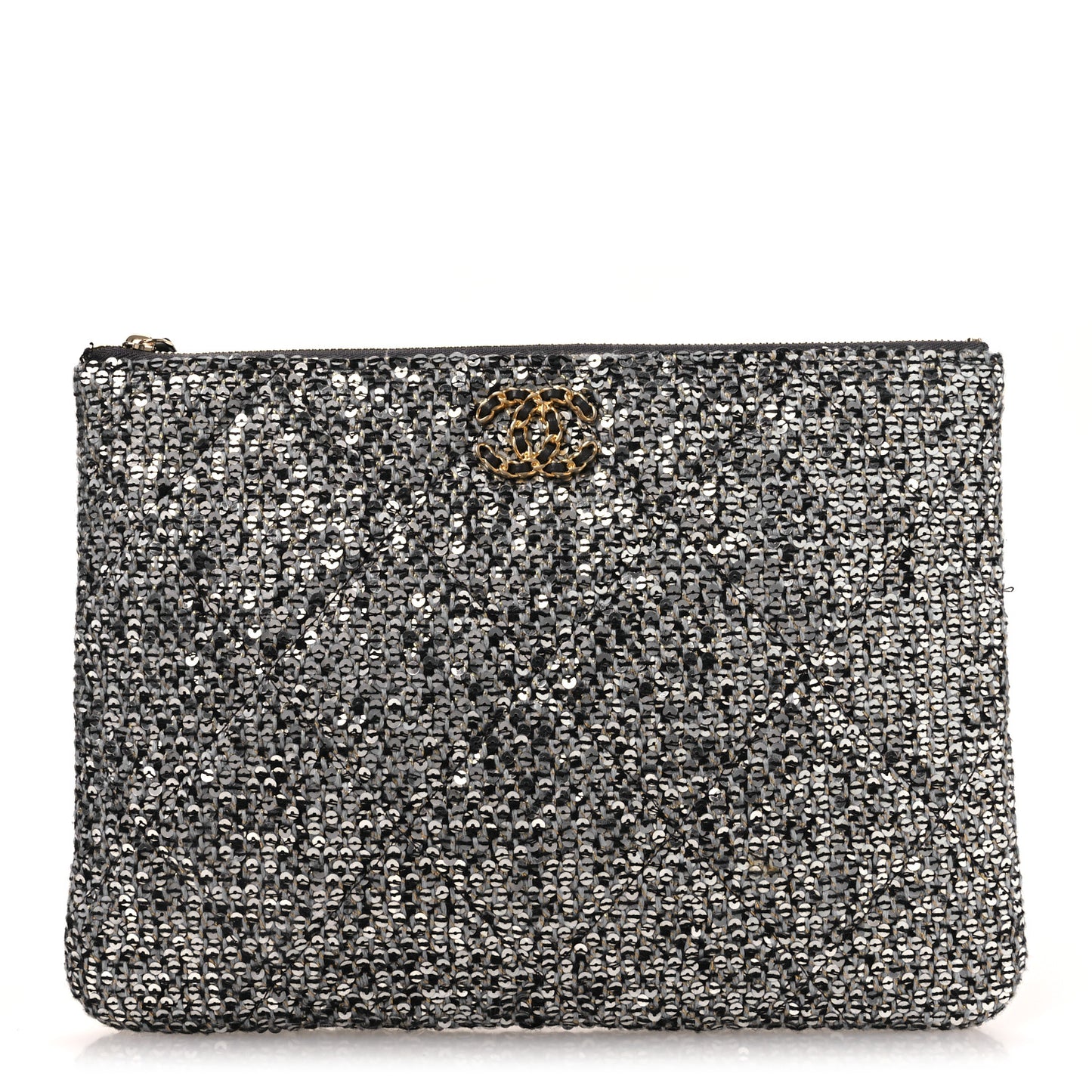 Sequins Medium 19 Pouch Silver