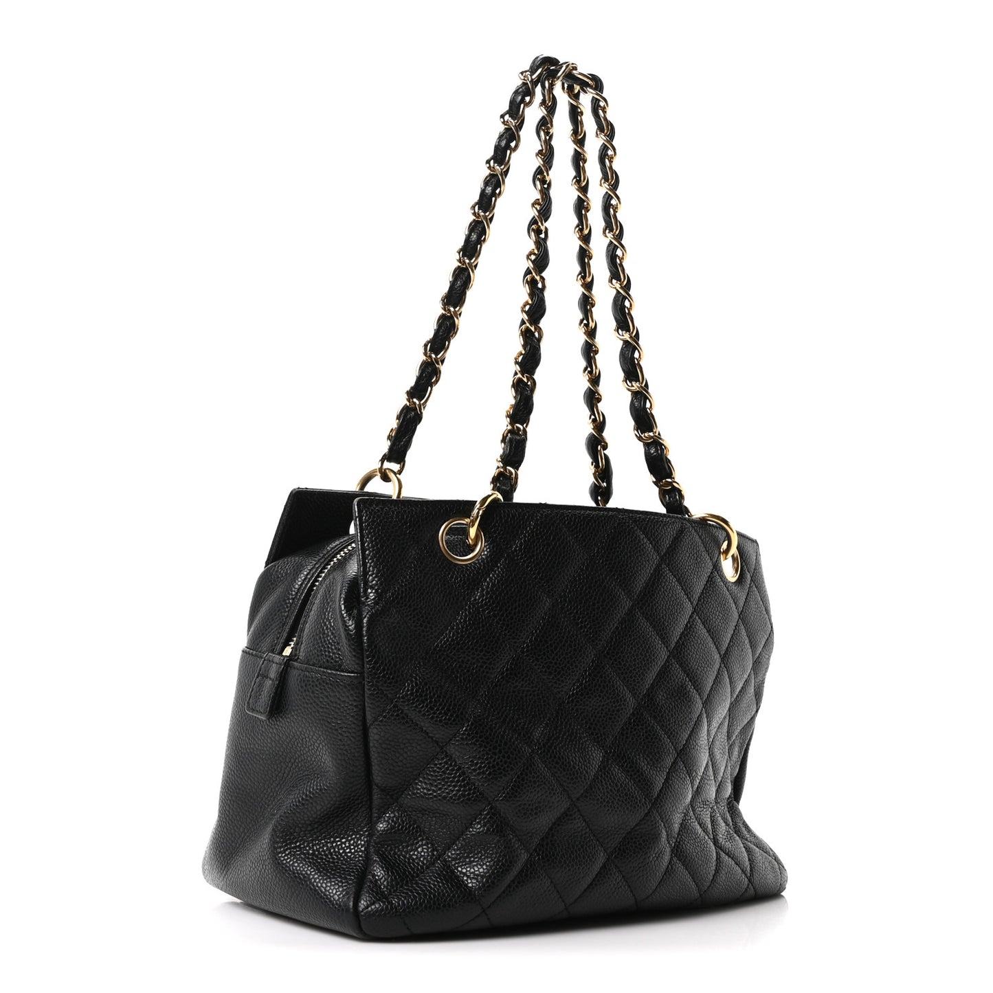 Caviar Quilted Petit Timeless Tote PTT Black