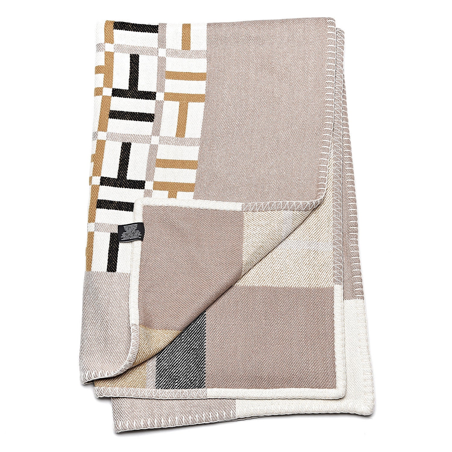 Hermes Cashmere Facade Avalon Blanket Sable 1 of 4
