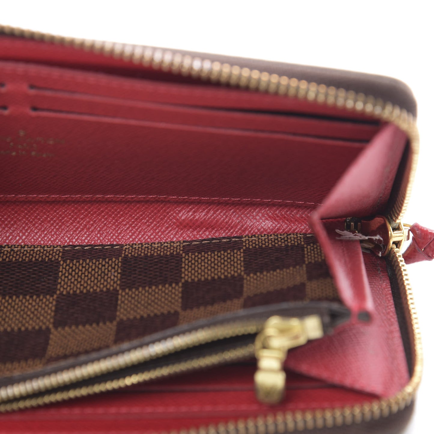 Damier Ebene Clemence Wallet Cherry