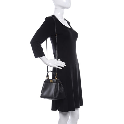 Fendi Nappa Mini Peekaboo Iconic Satchel Black 2 of 8