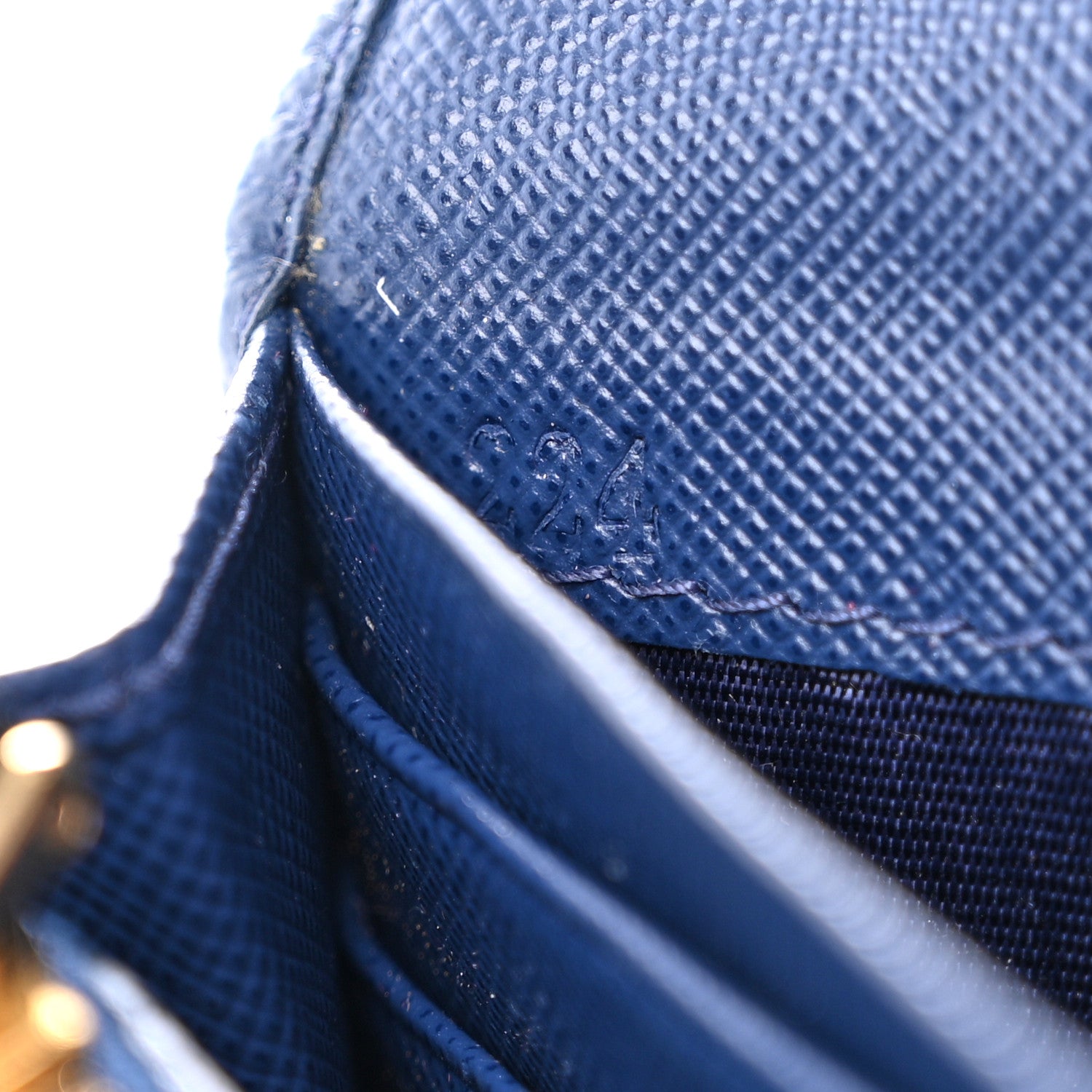 Prada Saffiano Triangle Continental Flap Wallet Bleuette 7 of 14