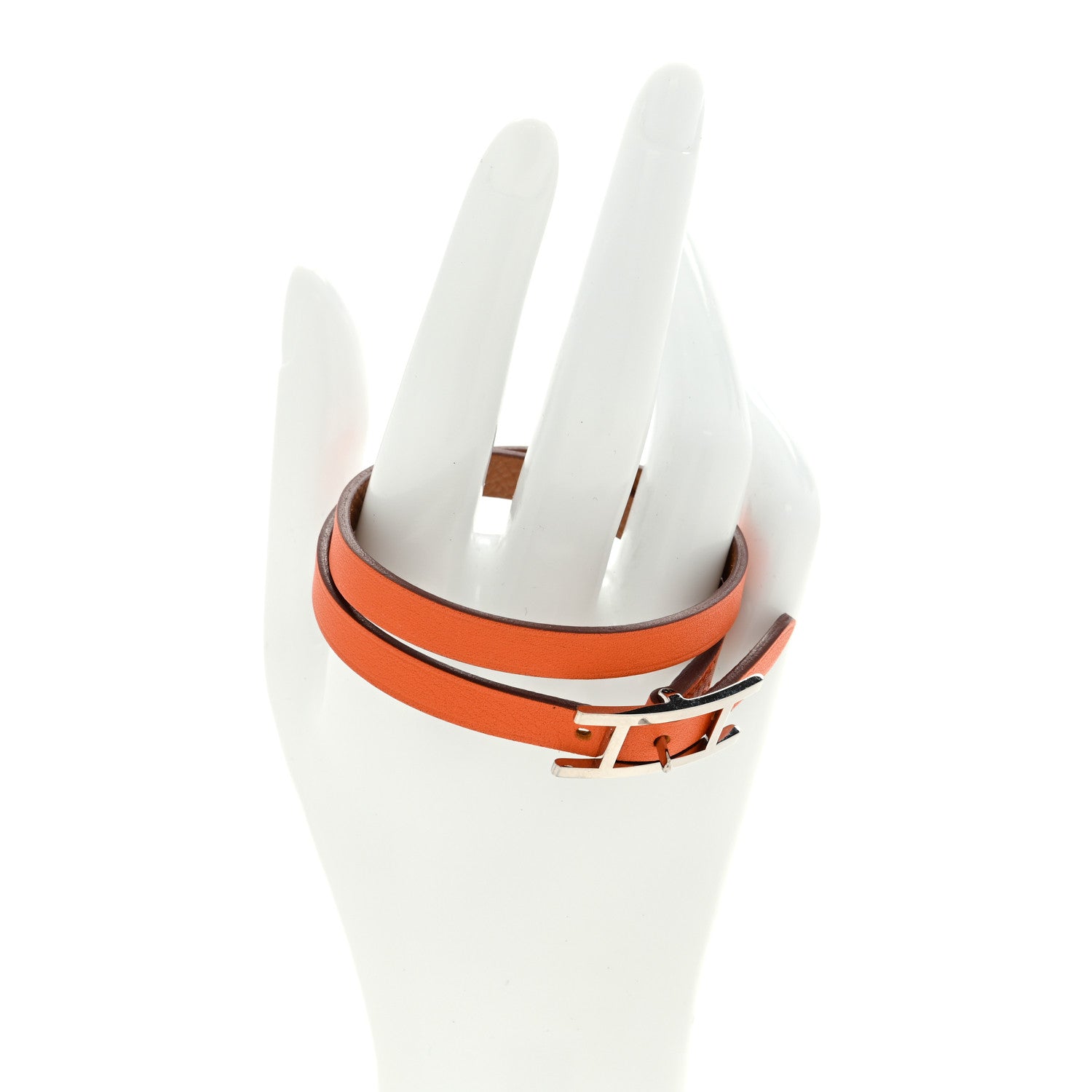 Hermes Epsom Behapi Double Tour Bracelet XS Feu 2 of 5