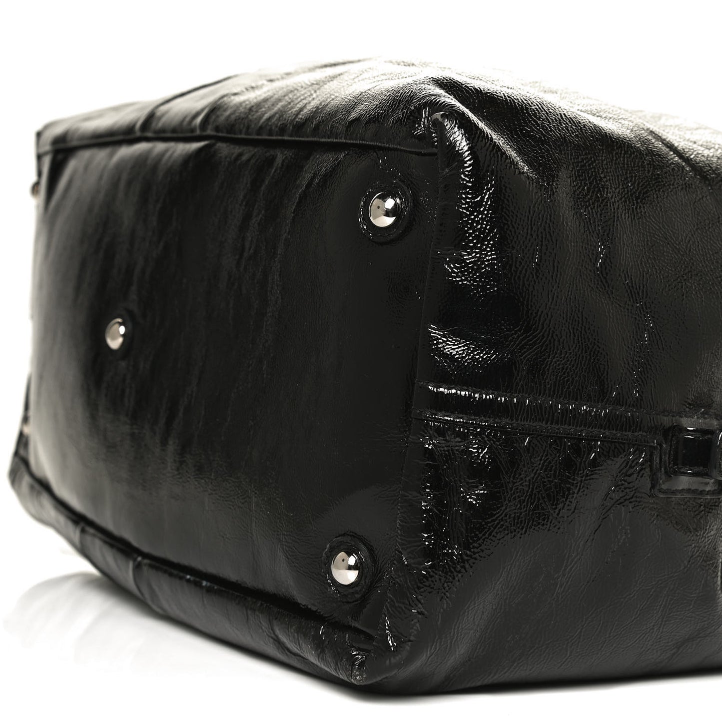 Textured Patent Medium Easy Y Bag Black