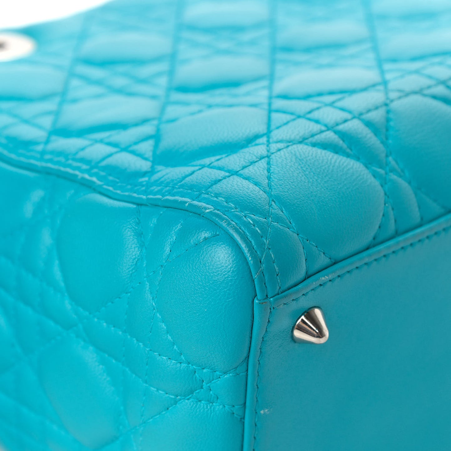 Lambskin Cannage Medium Lady Dior Turquoise