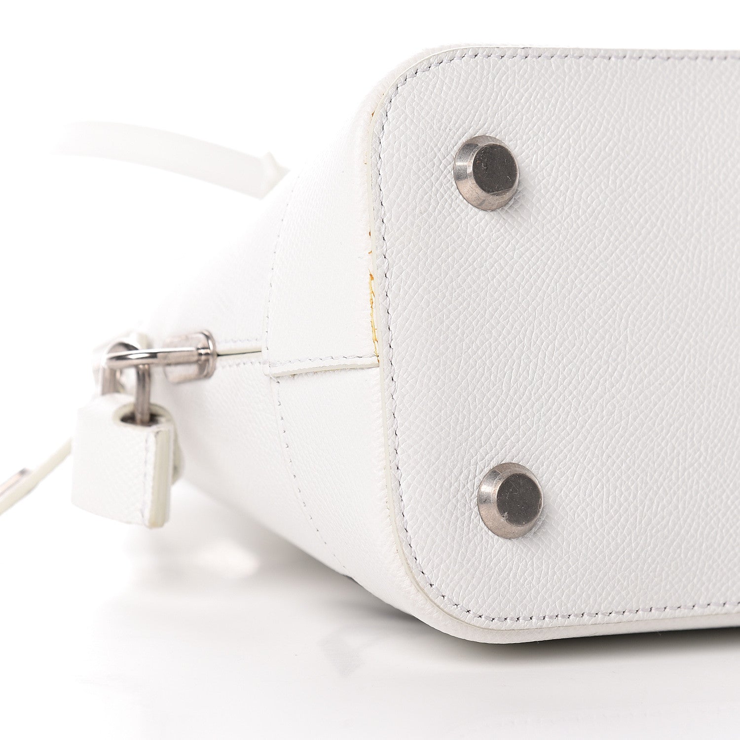 Balenciaga Signature Grained Calfskin Logo S Ville Top Handle Bag White 8 of 9