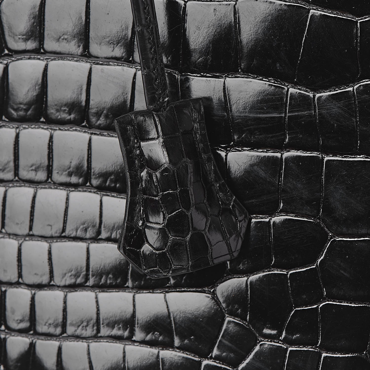 Hermes Shiny Porosus Crocodile Birkin 35 Black 14 of 32