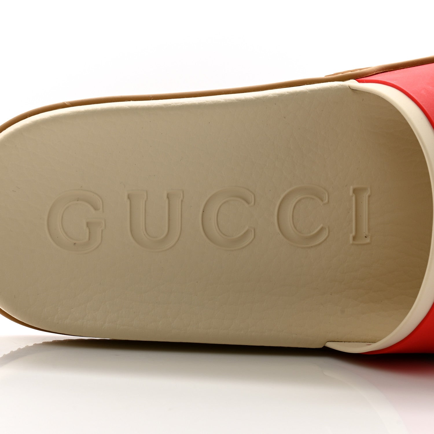 Gucci Rubber Web Womens Interlocking G Slide Sandals 40 Mystic White Green Red 6 of 9