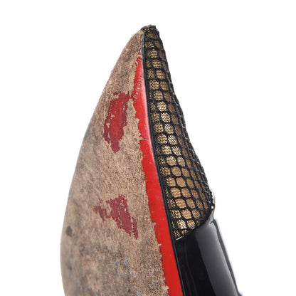 Christian Louboutin Fishnet Patent Kid Gladiator 70 Pumps 39.5 Black 12 of 15