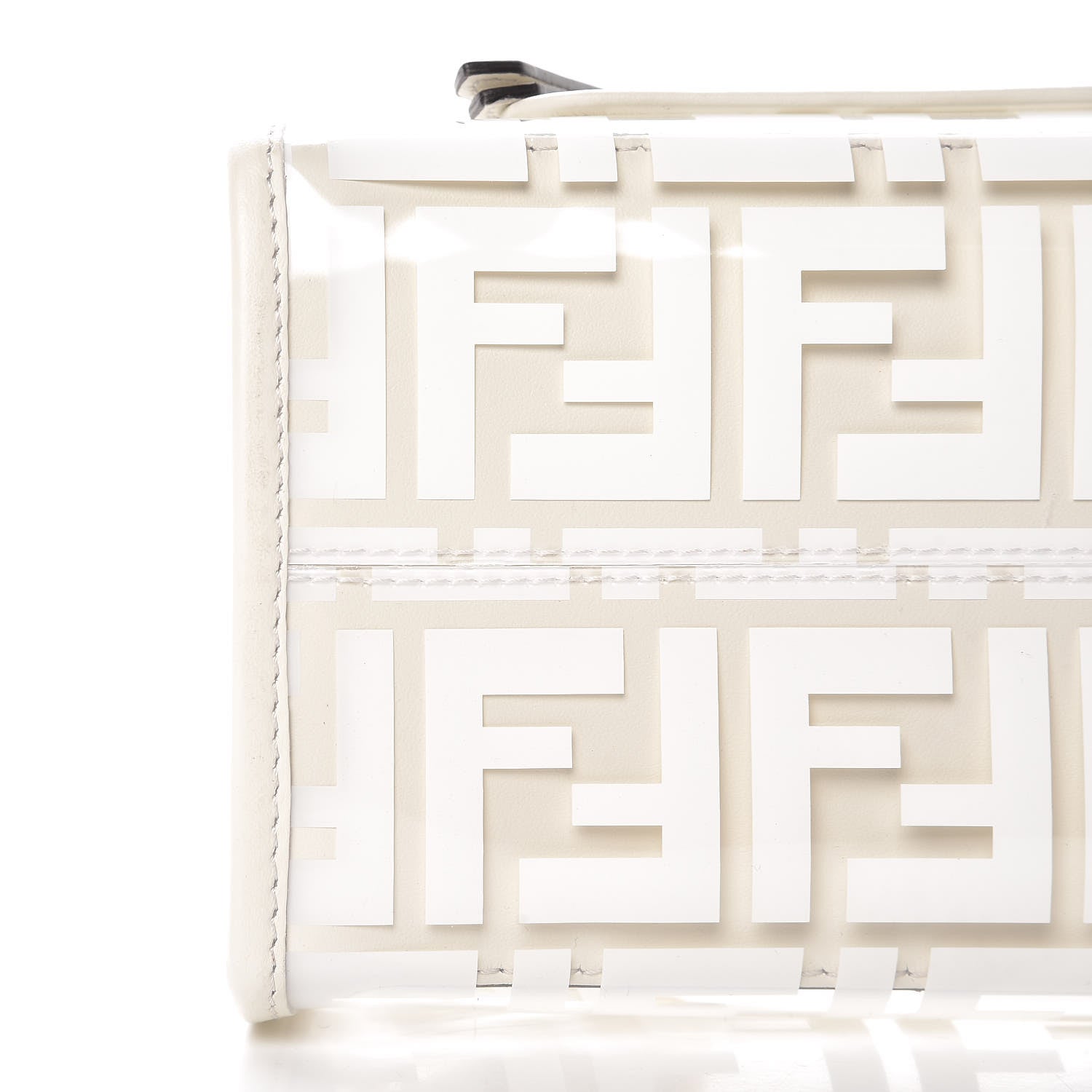 Fendi TPU FF Vitello Century Plexiglass Small Runaway Shopper Tote White 8 of 8