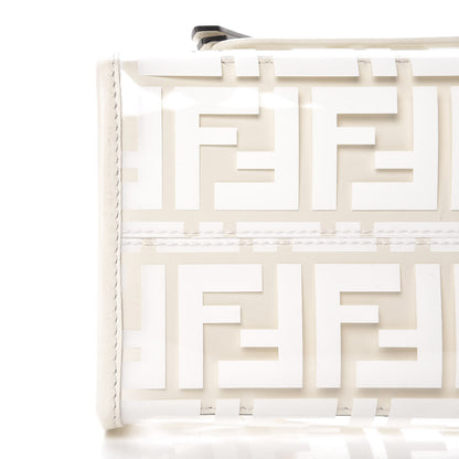 Fendi TPU FF Vitello Century Plexiglass Small Runaway Shopper Tote White 8 of 8