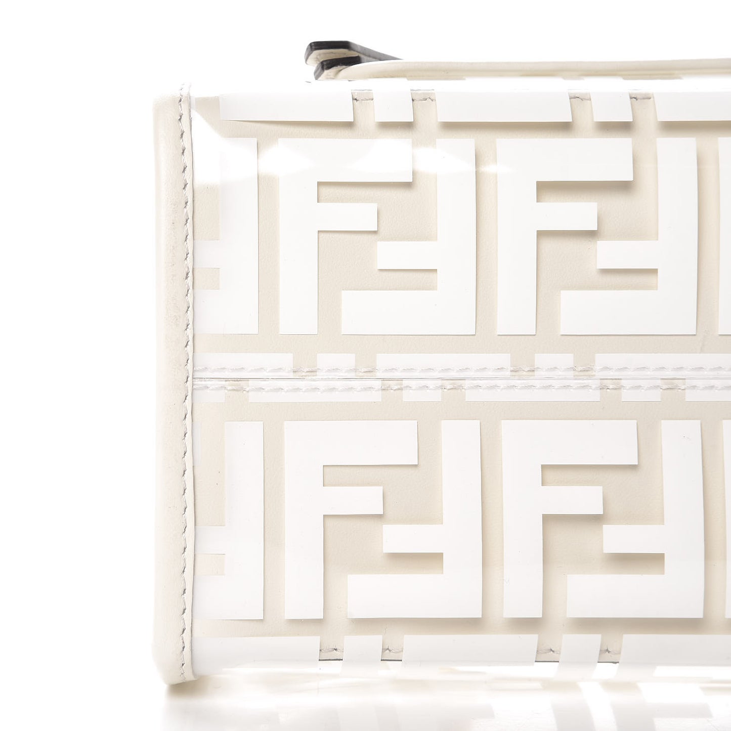 TPU FF Vitello Century Plexiglass Small Runaway Shopper Tote White