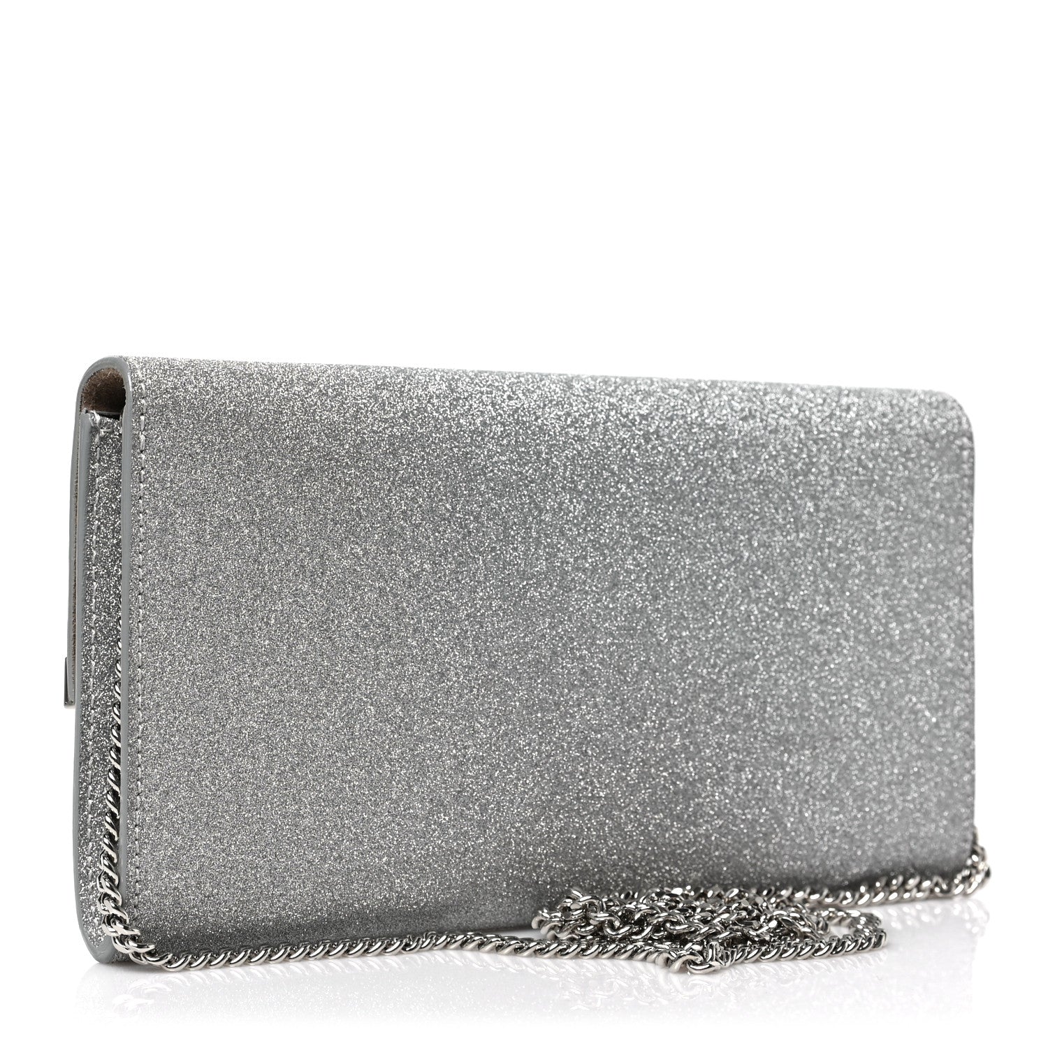 Jimmy Choo Glitter Emmie Clutch Silver 3 of 9