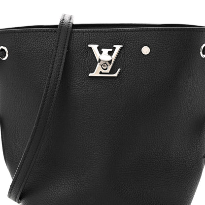 Louis Vuitton Calfskin Nano Lockme Bucket Black 7 of 9