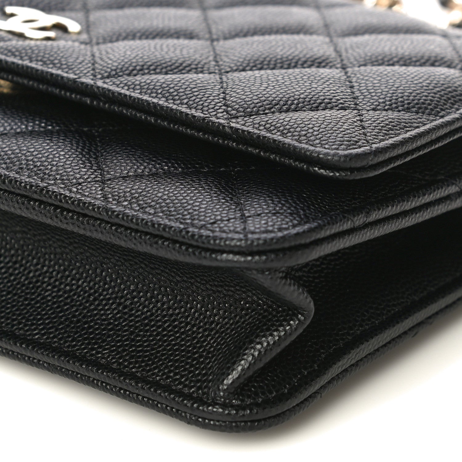 Chanel Caviar Quilted Wallet With Charms On Chain WOC Black 8 of 12