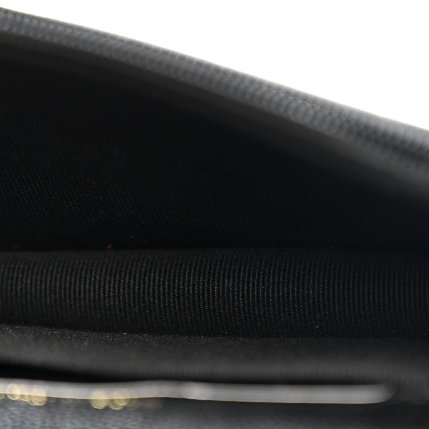 Caviar Quilted Pocket Twins Clutch With Chain Black