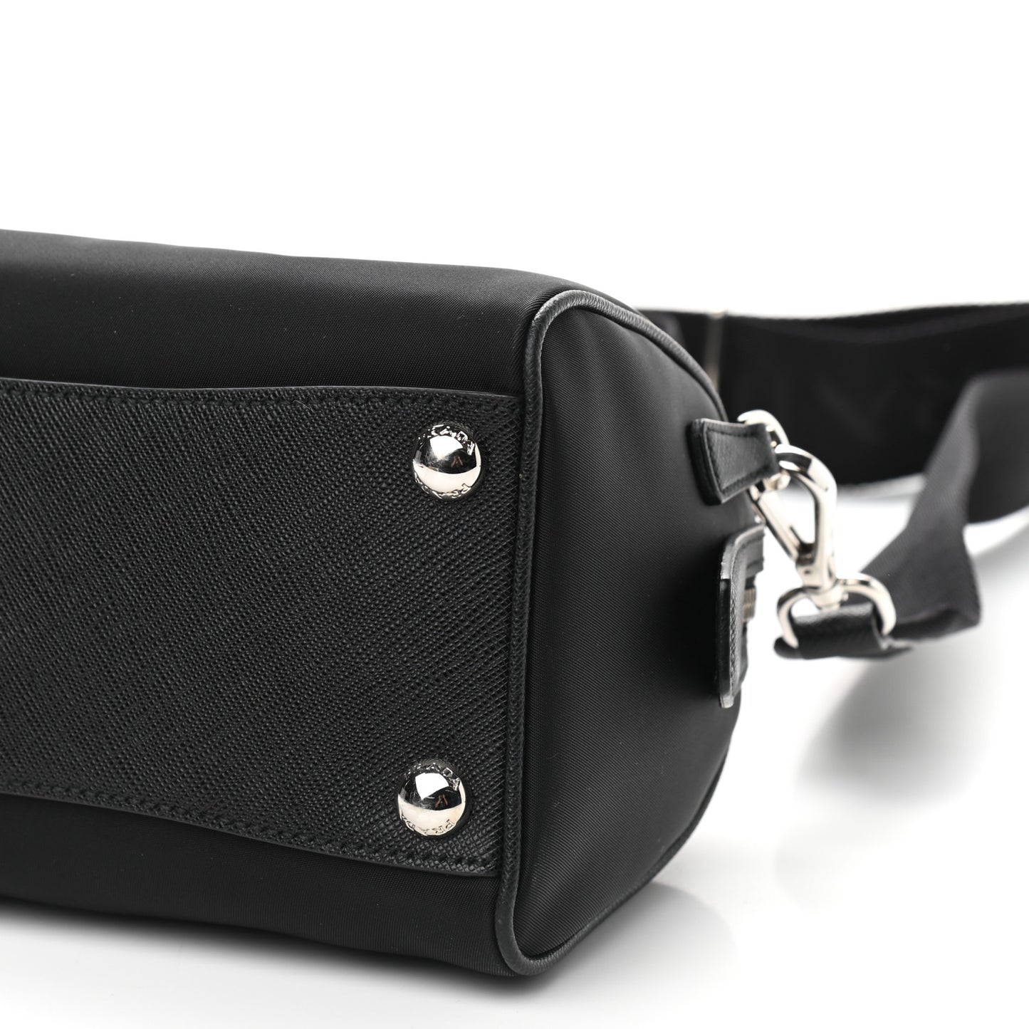Nylon Saffiano Re-Edition 2005 Top Handle Crossbody Bag Black