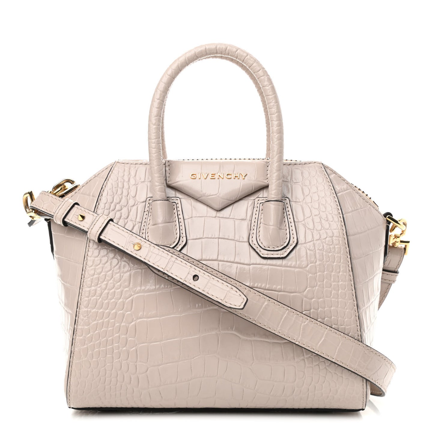 Calfskin Crocodile Embossed Mini Antigona Dune