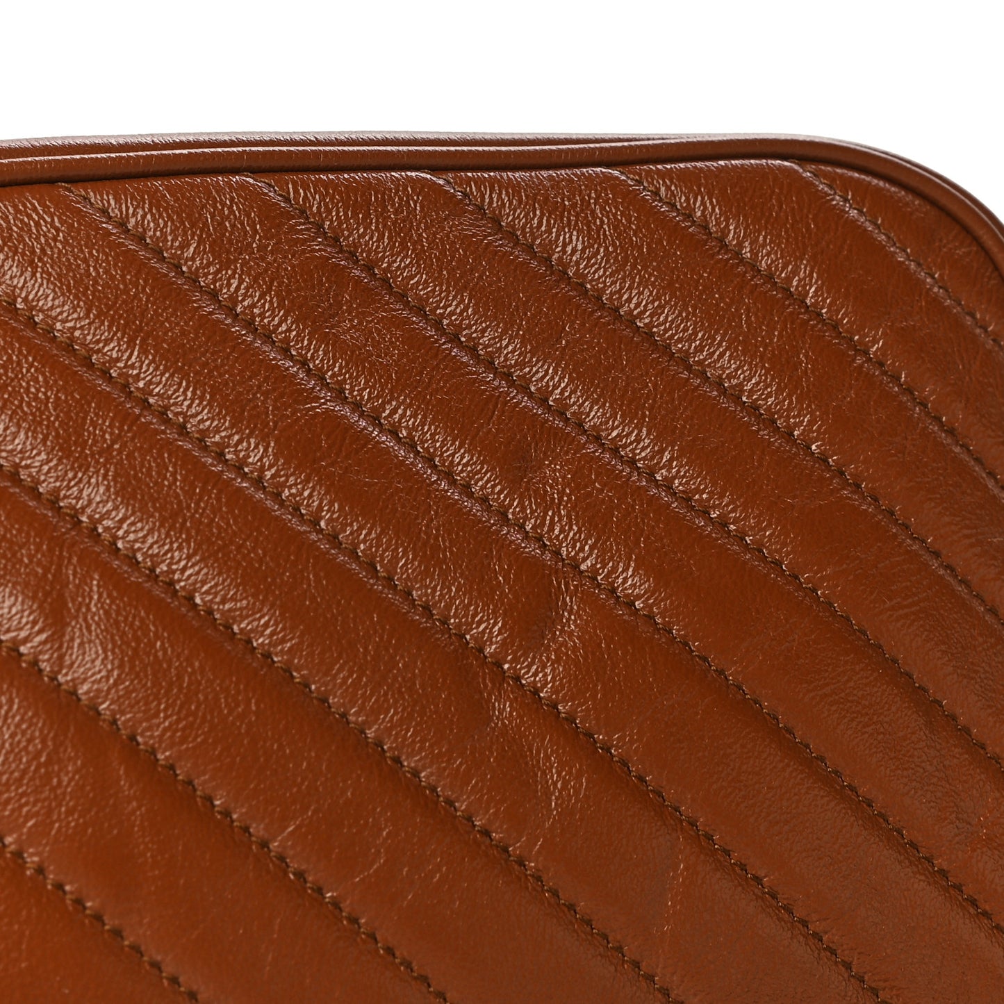 Glazed Calfskin Matelasse Diagonal Small GG Marmont Chain Shoulder Bag Cuir
