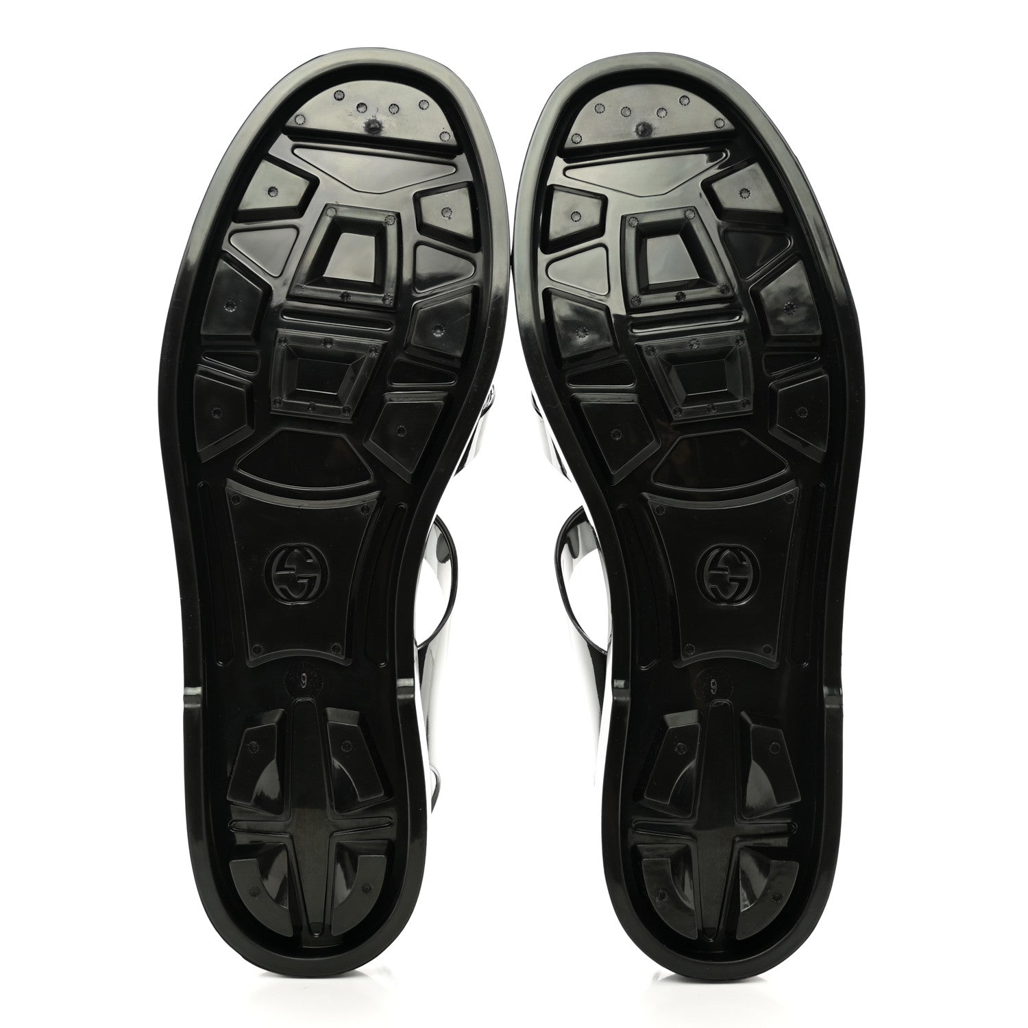 Gucci Shiny Rubber Mens Double G Buckle Strap Sandals 9 Black 5 of 8